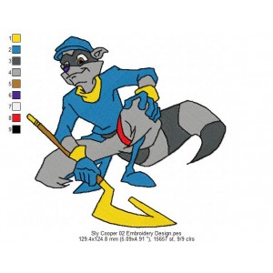 Sly Cooper 02 Embroidery Design